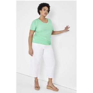 Lane Bryant Green Side Ruched Tee 34/36